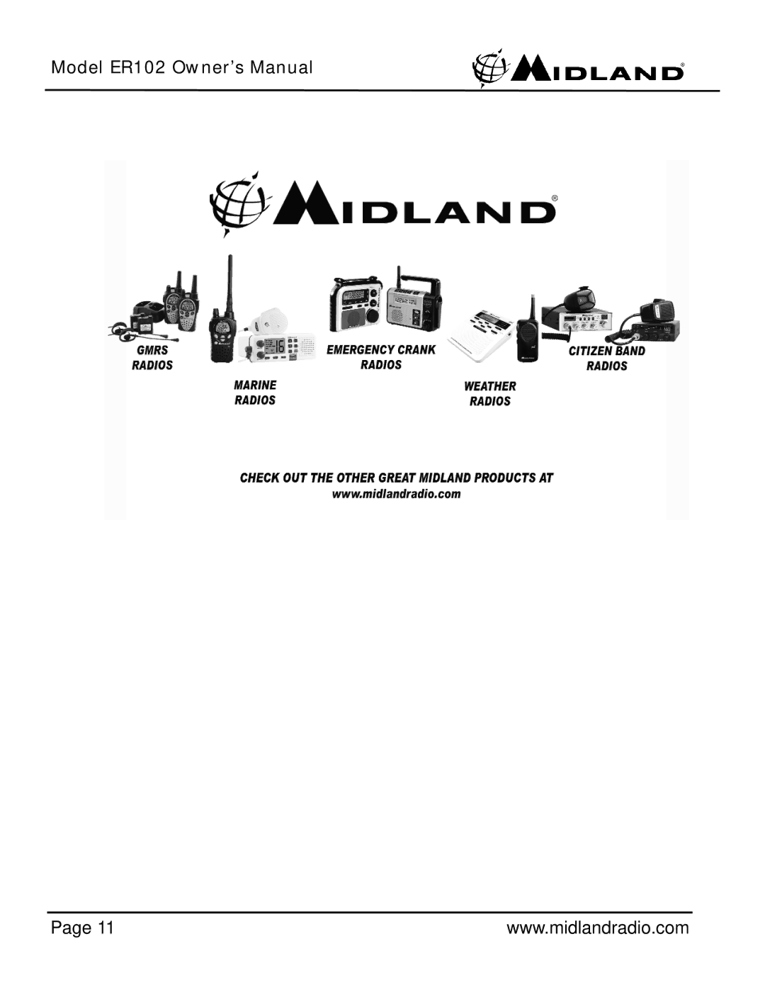 Midland Radio ER102 owner manual 