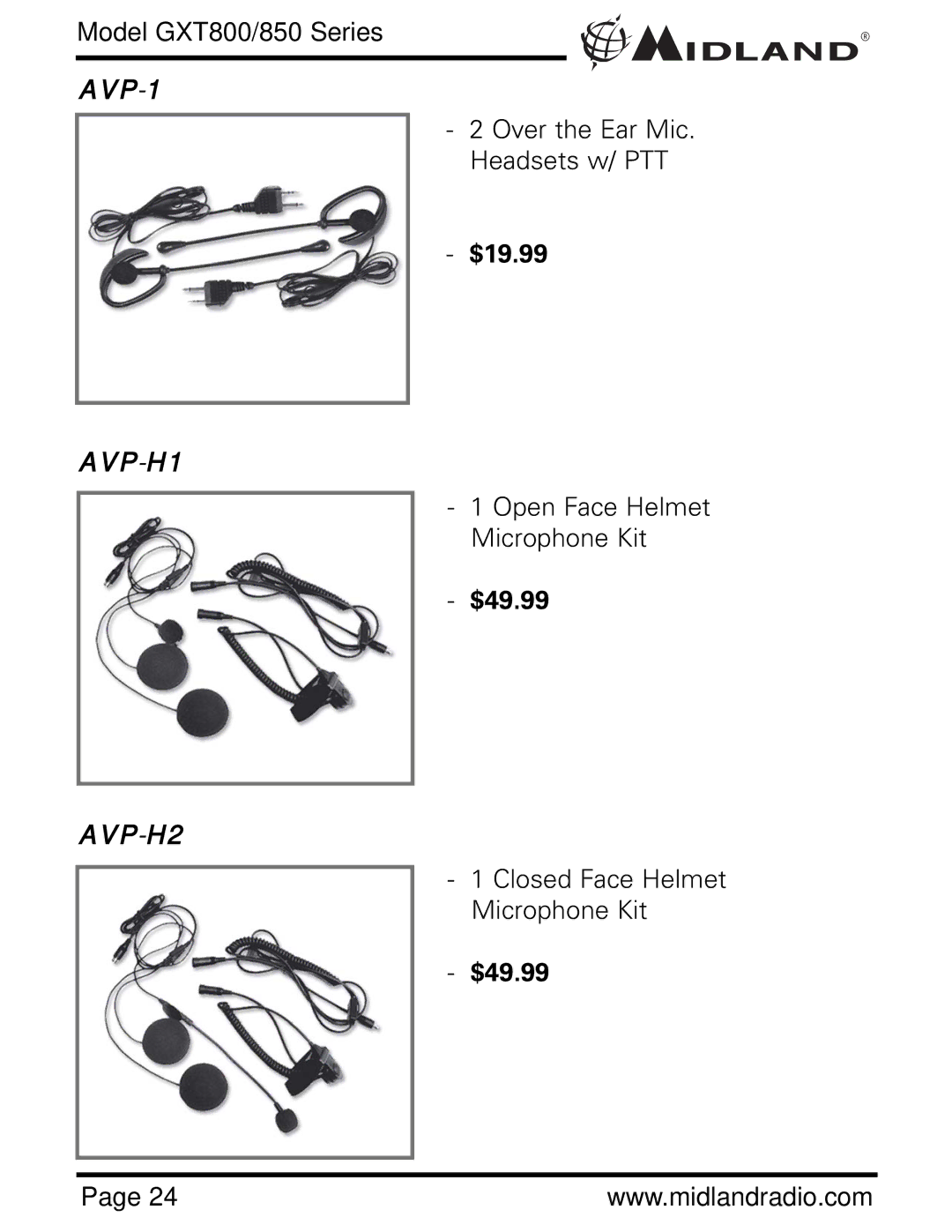 Midland Radio GXT 850 owner manual $19.99, $49.99 