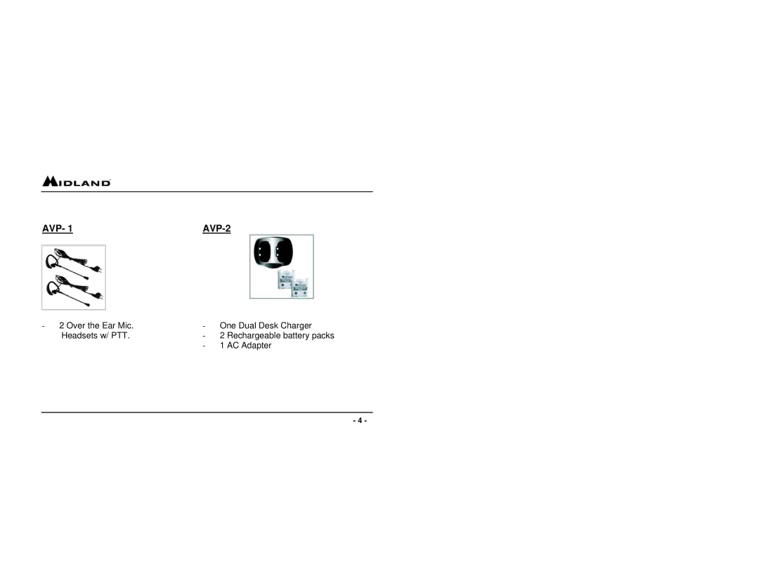 Midland Radio GXT255 owner manual AVP AVP-2 