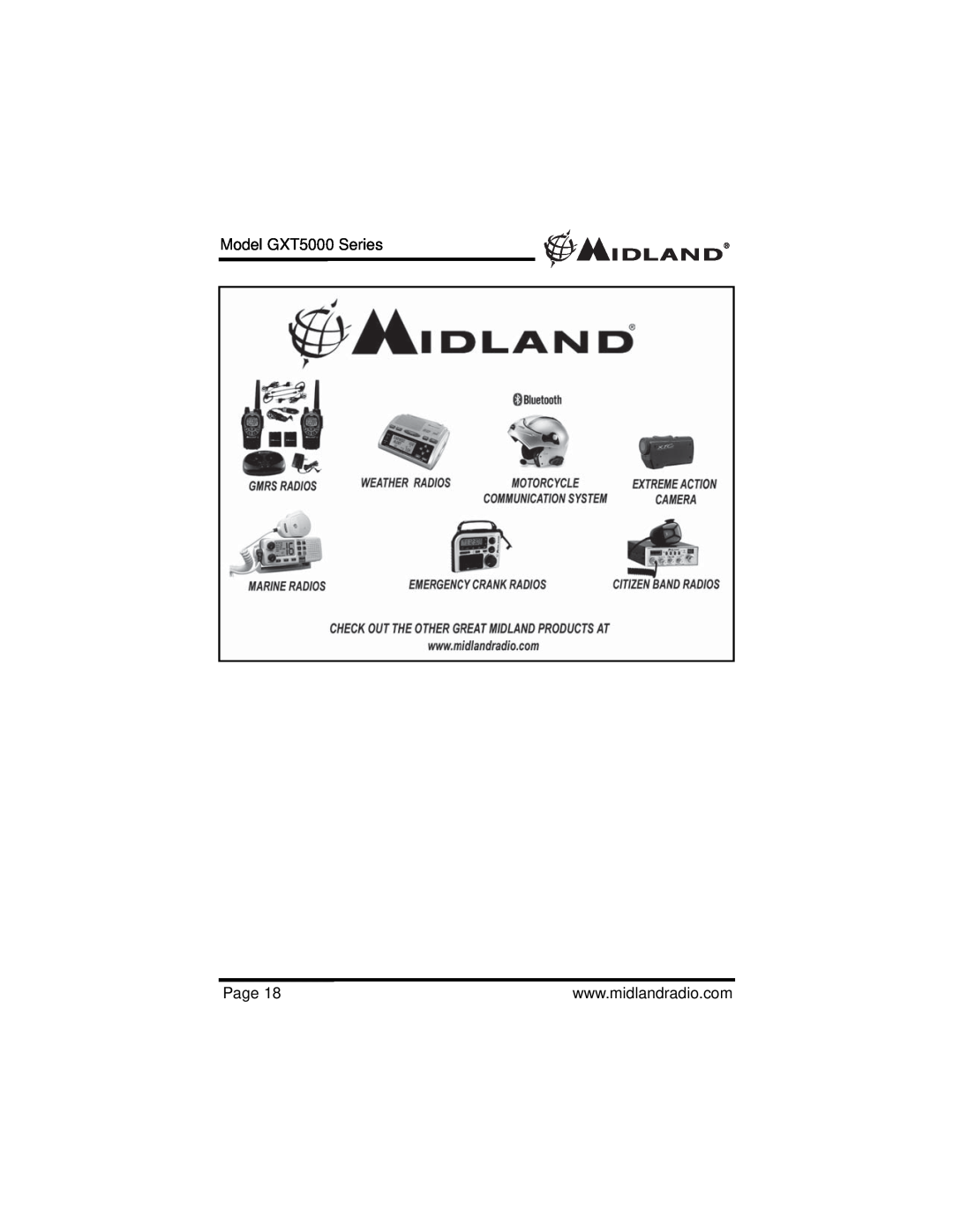 Midland Radio specifications Model GXT5000 Series, Page 