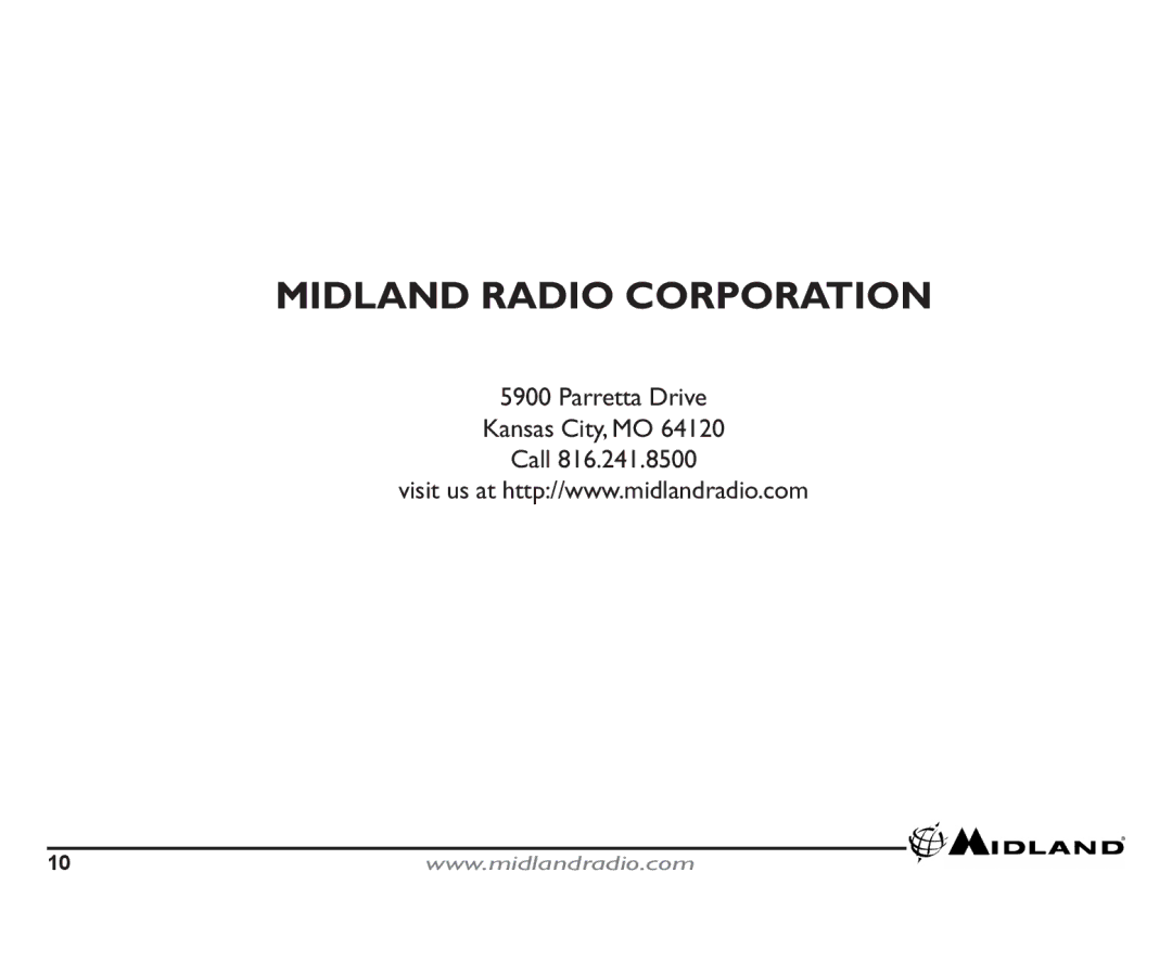 Midland Radio HH54 quick start Midland Radio Corporation 