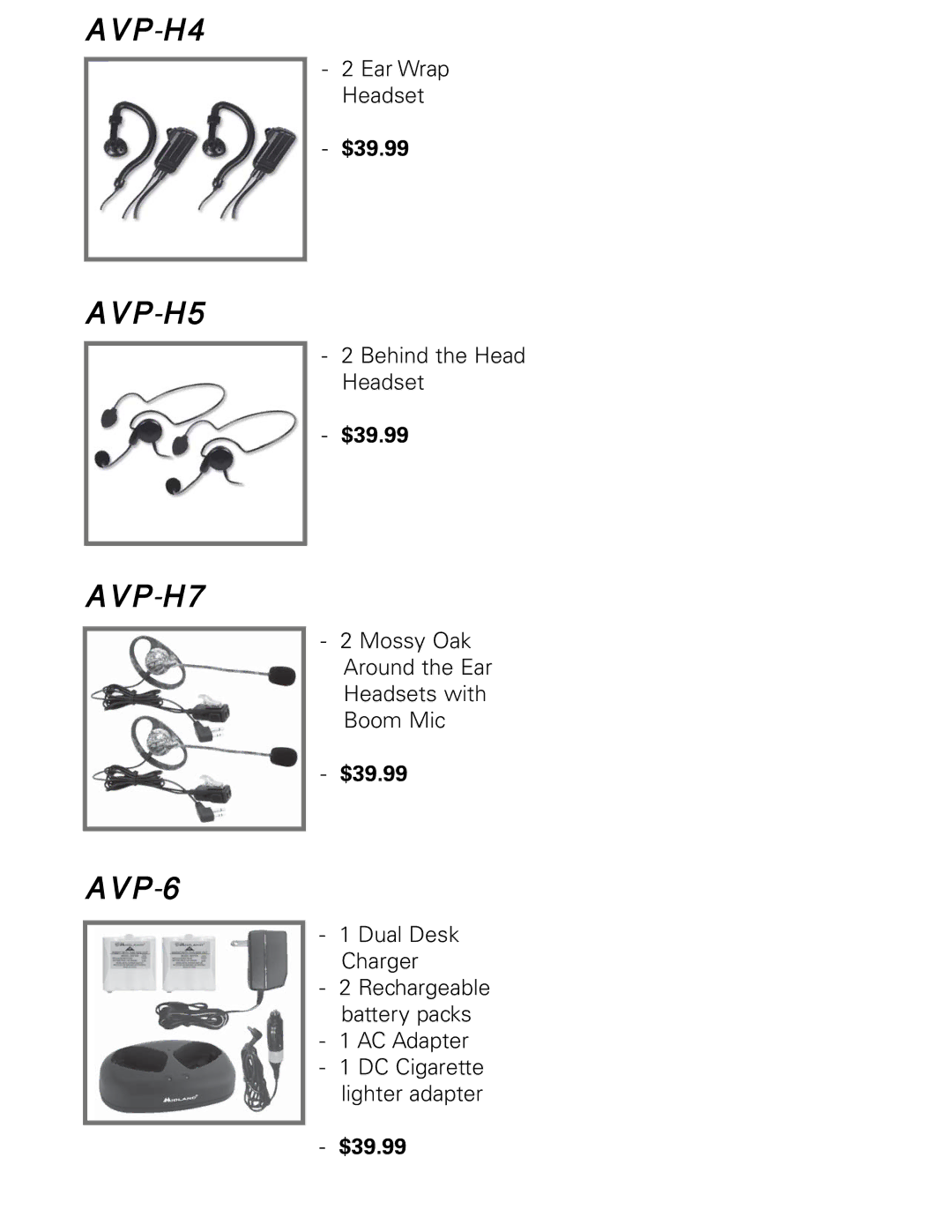 Midland Radio LXT480 Series owner manual AVP-H4 AVP-H5 