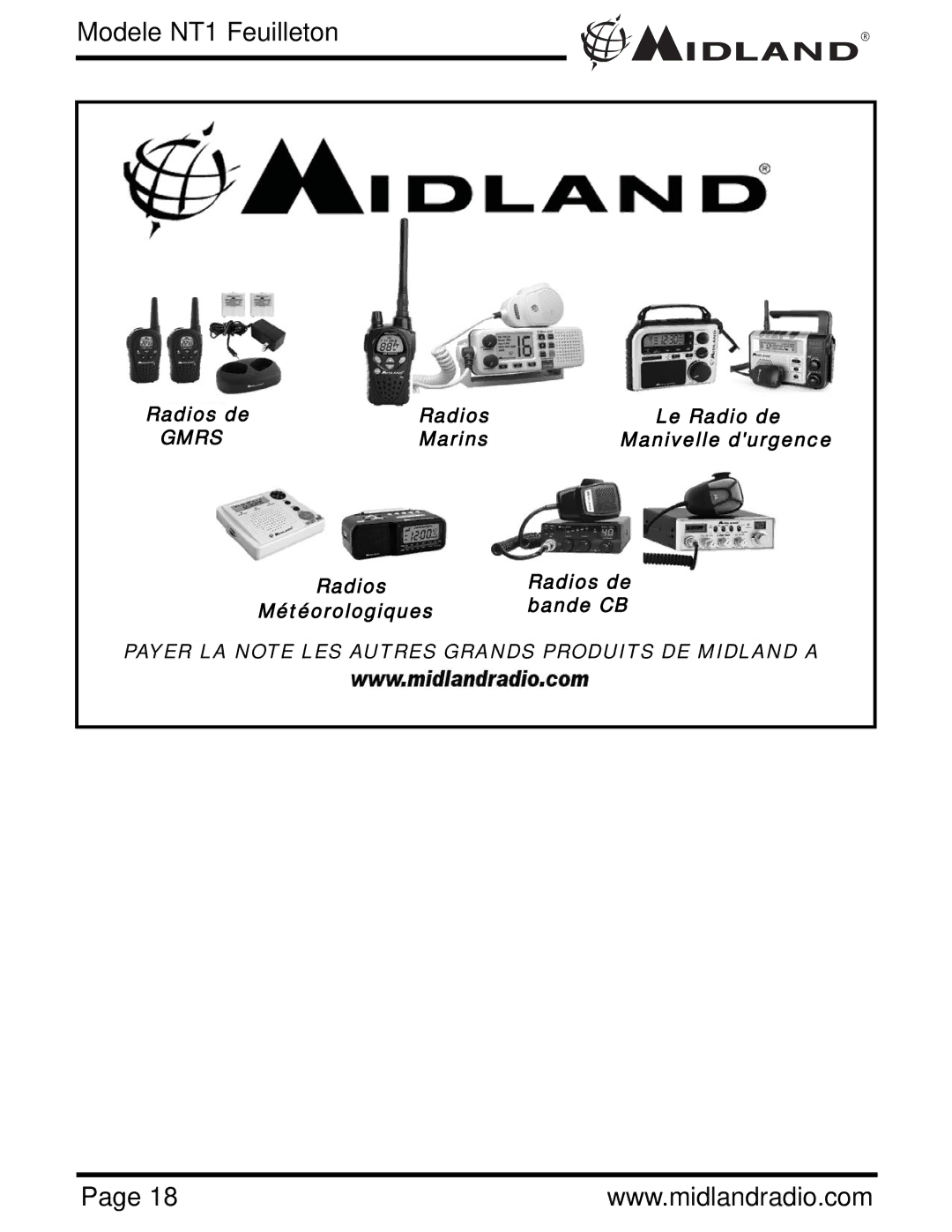 Midland Radio NT1VP, NT1 SERIES owner manual Gmrs 