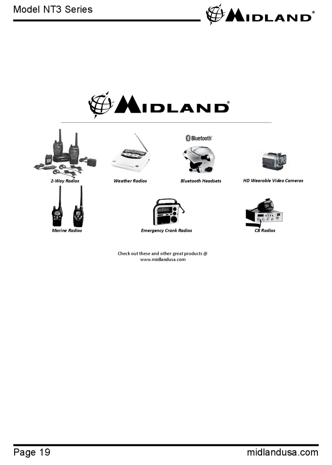 Midland Radio NT3 SERIES manual Model NT3 Series 