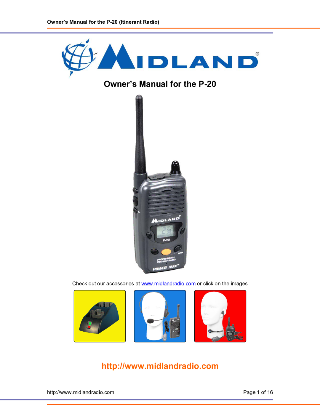 Midland Radio P-20 owner manual 