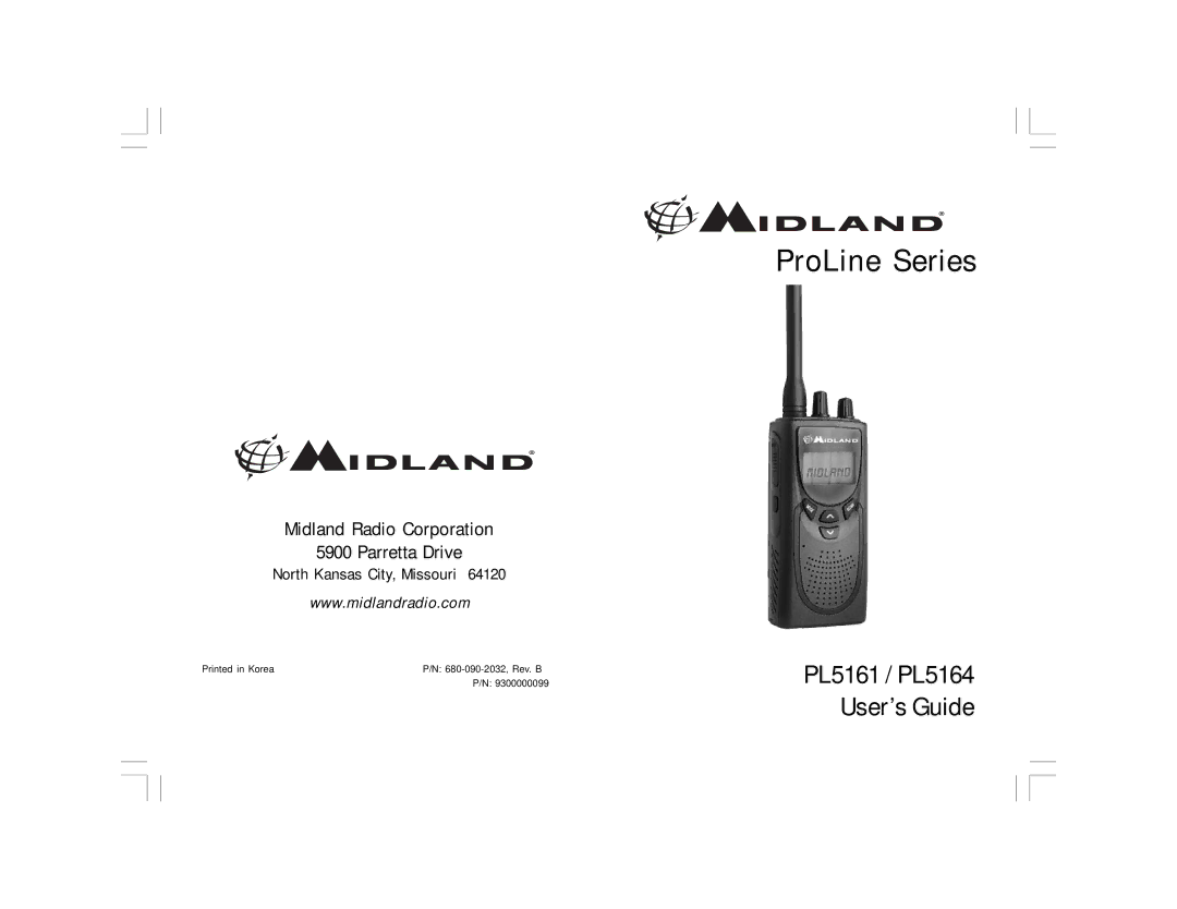 Midland Radio PL5164 Series, PL5161 Series manual ProLine Series, North Kansas City, Missouri 