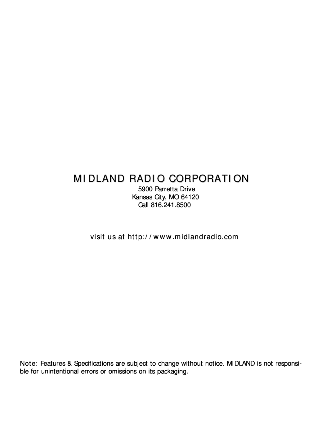 Midland Radio Regatta 1 owner manual Midland Radio Corporation 