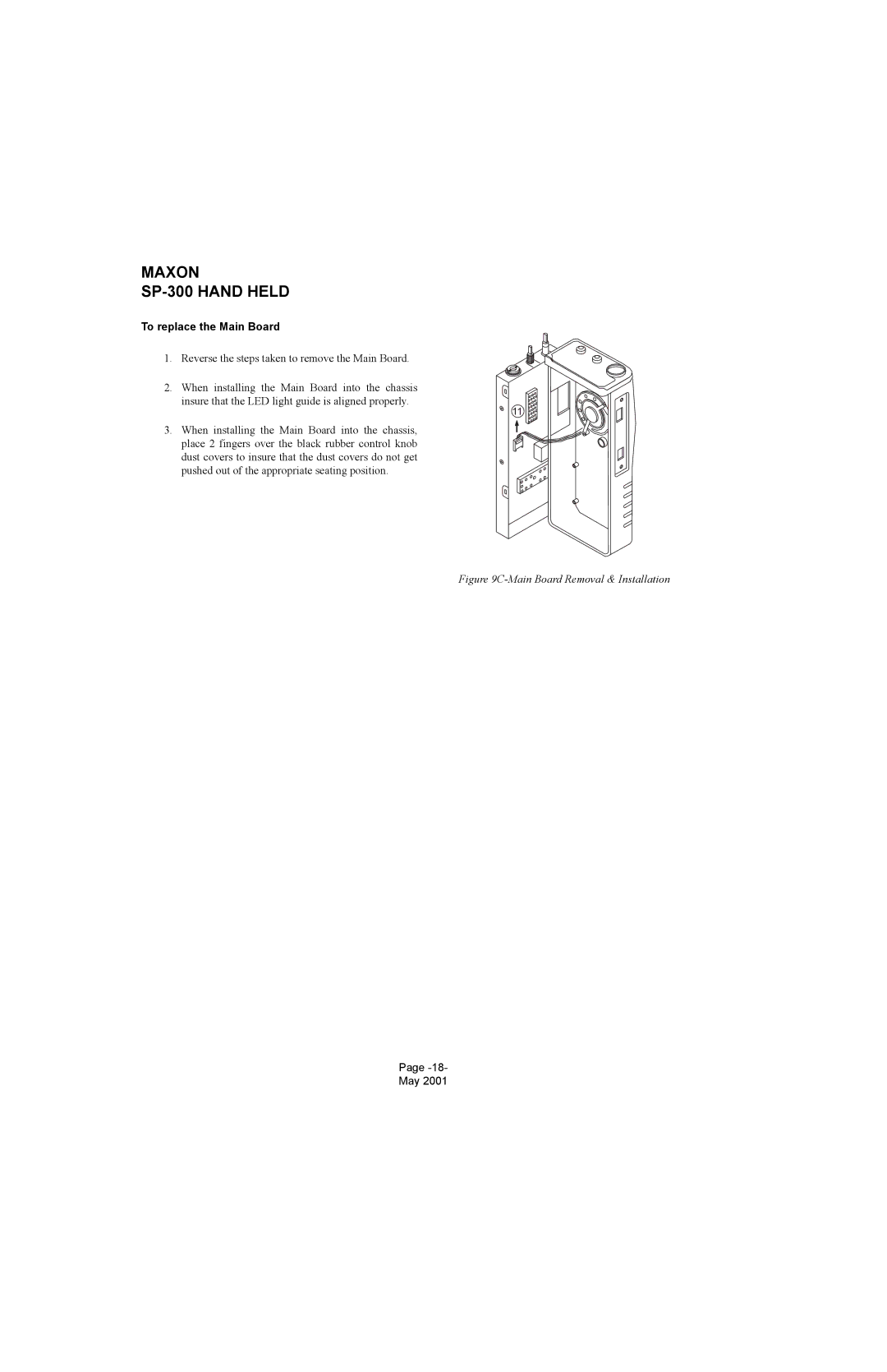 Midland Radio SP-300 service manual To replace the Main Board 