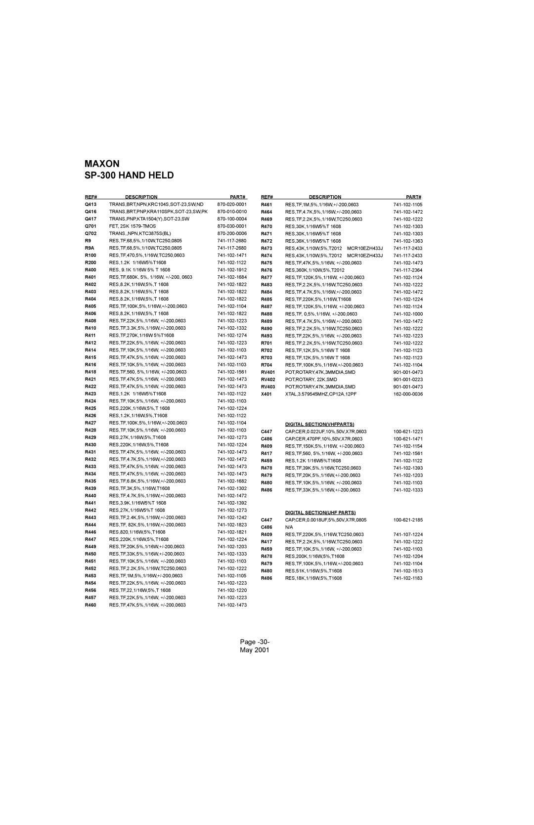 Midland Radio SP-300 service manual 30- May 