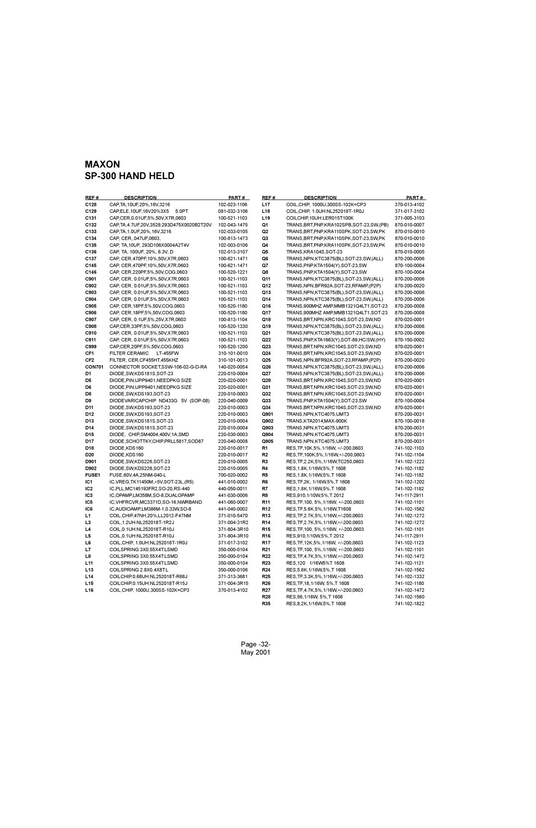 Midland Radio SP-300 service manual 32- May 