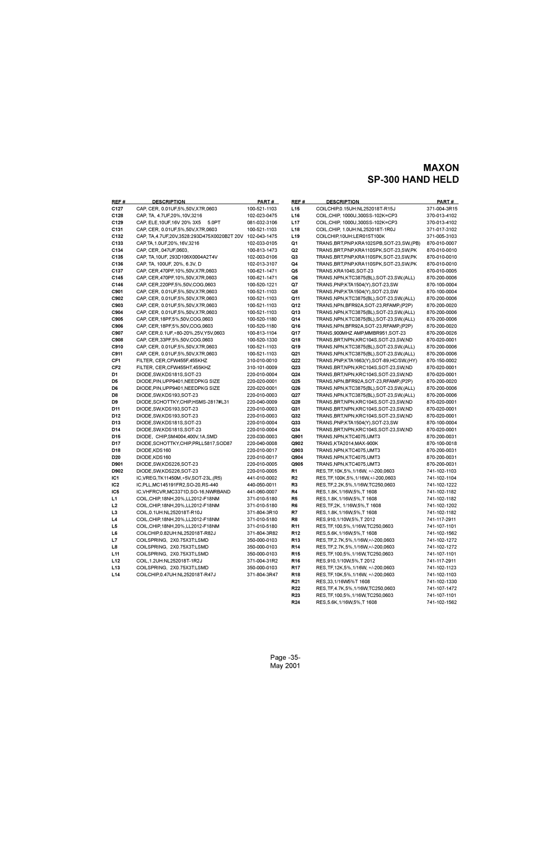 Midland Radio SP-300 service manual 35- May 