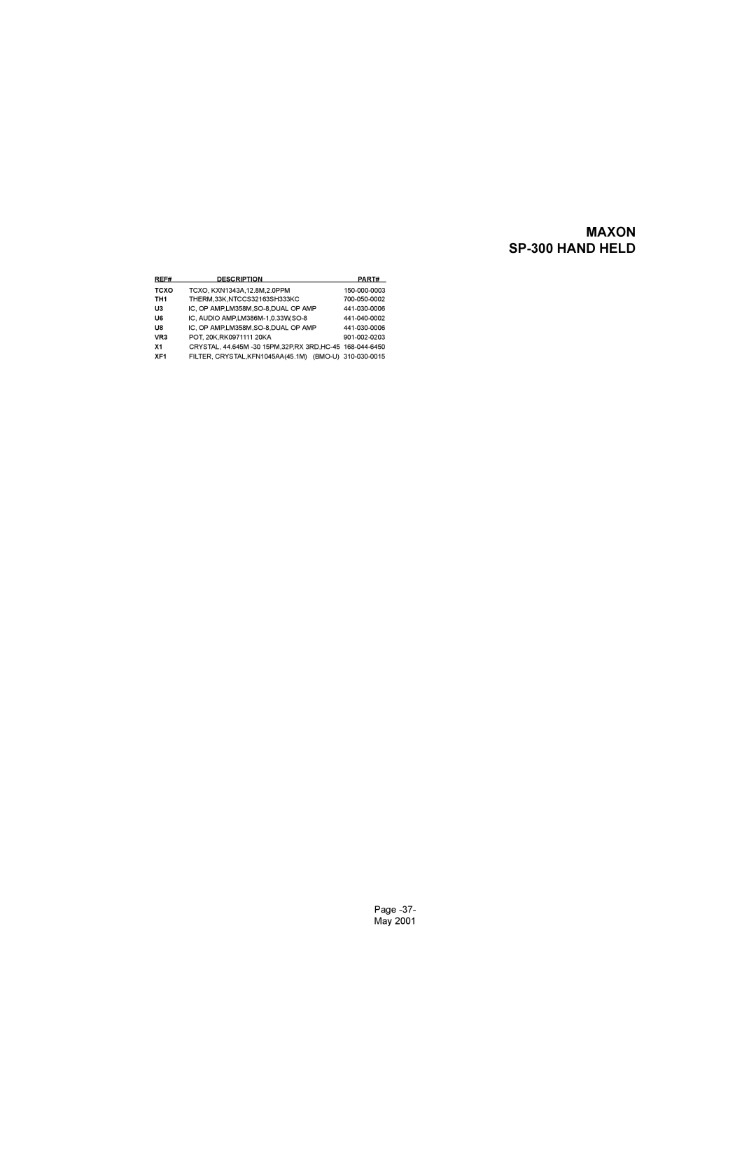 Midland Radio SP-300 service manual 37- May 