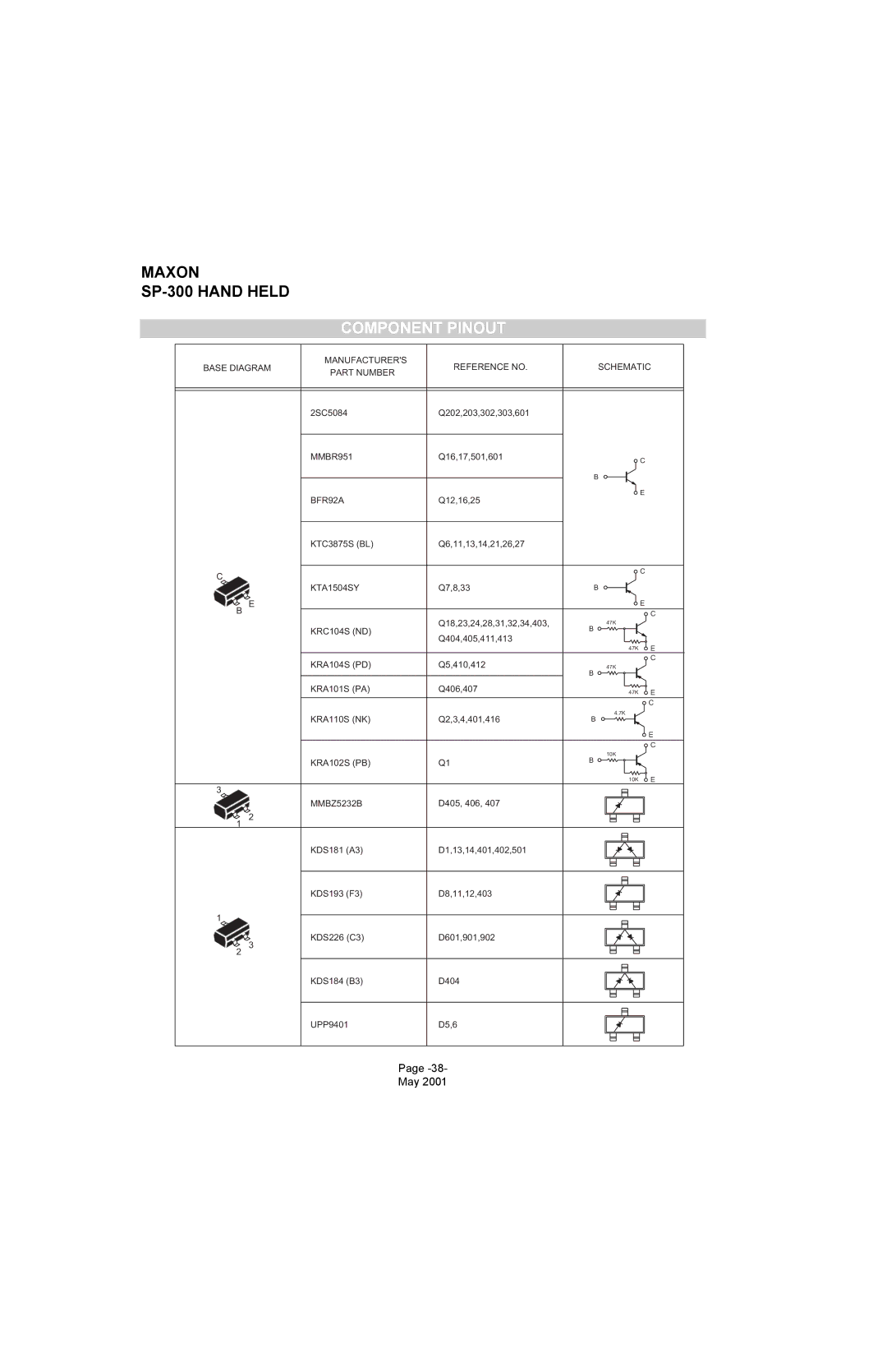 Midland Radio SP-300 service manual Component Pinout, KTA1504SY 