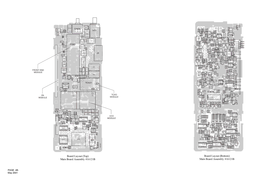 Midland Radio SP-300 service manual Board Layout Top Main Board Assembly 416121B 