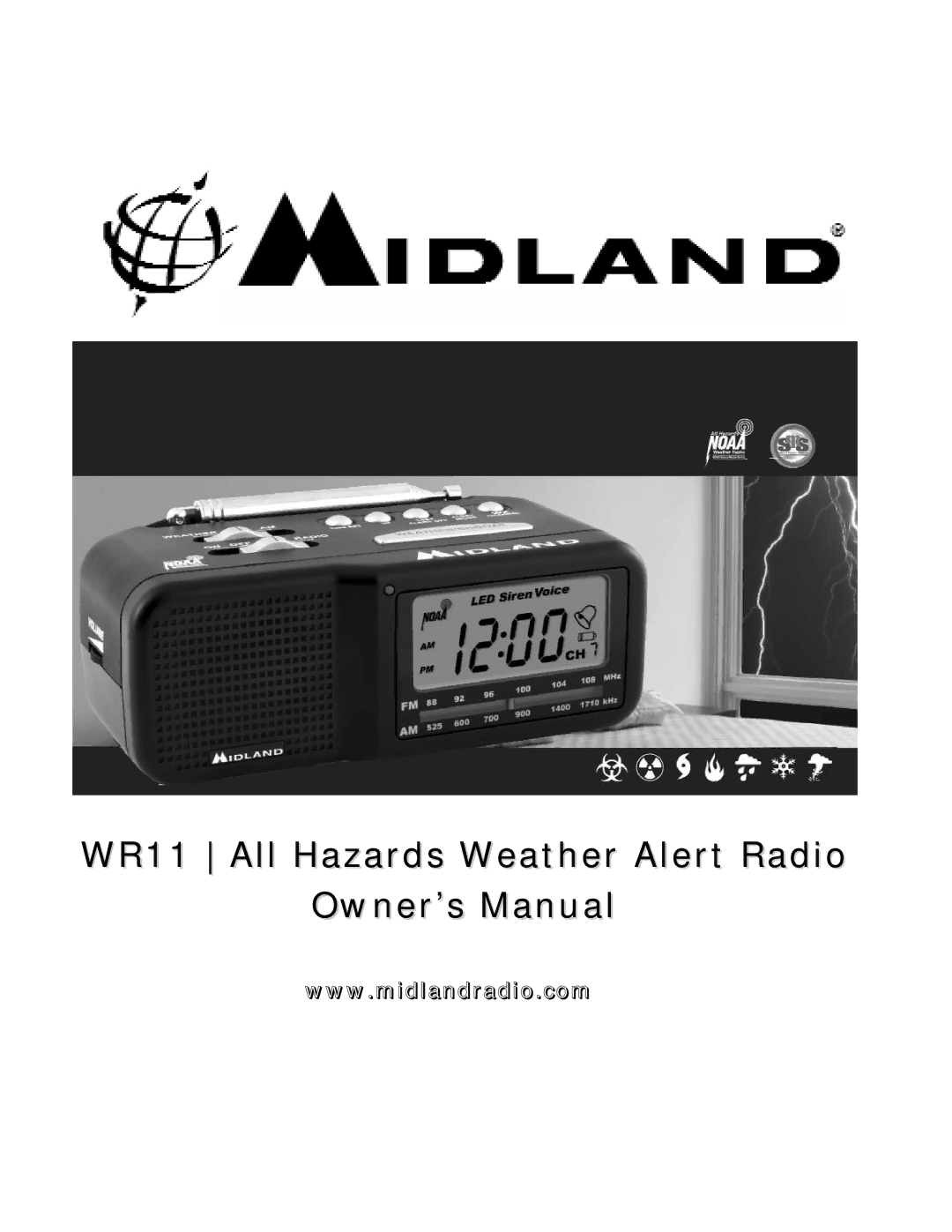 Midland Radio owner manual WR11 All Hazards Weather Alert Radio 