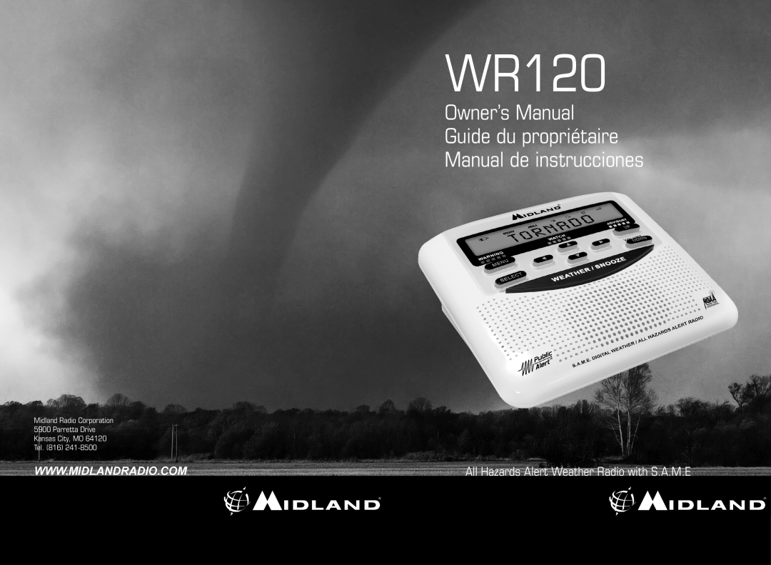 Midland Radio WR120 owner manual Owner’s Manual Guide du propriétaire, Manual de instrucciones, Www.Midlandradio.Com 