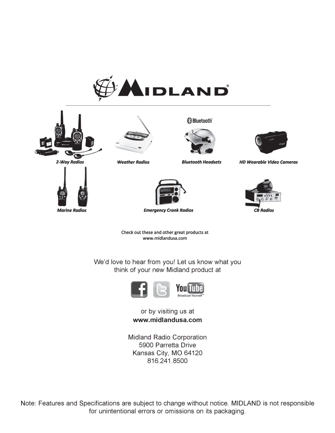 Midland Radio WR300 owner manual 