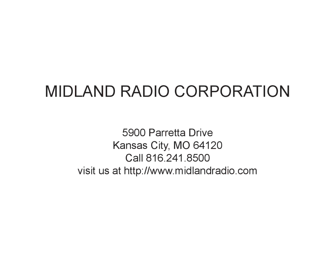 Midland Radio XTC-100, XTC-150 owner manual Midland Radio Corporation 