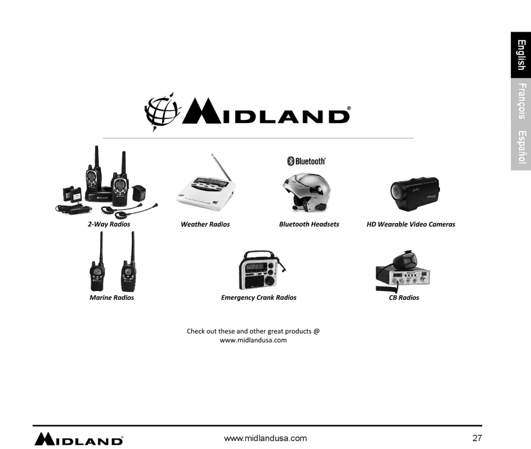 Midland Radio XTC-200 owner manual English François Español 