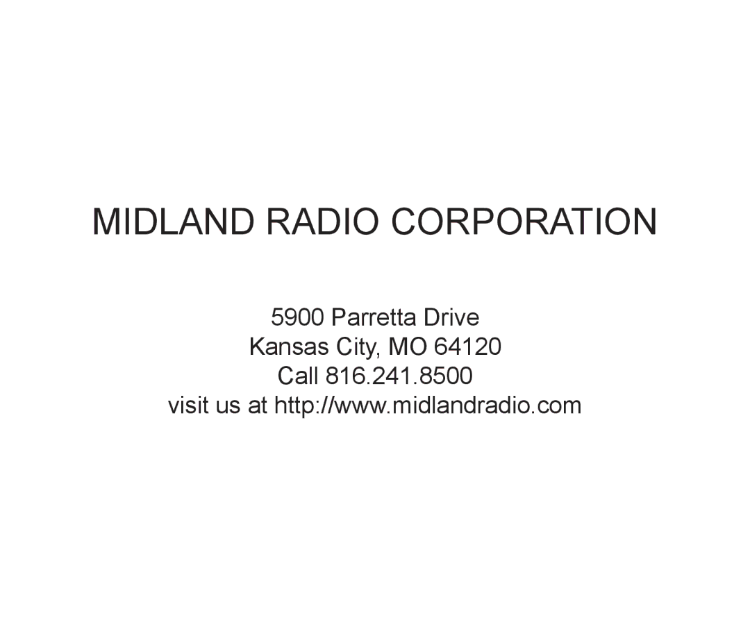 Midland Radio XTC-200 owner manual Midland Radio Corporation 