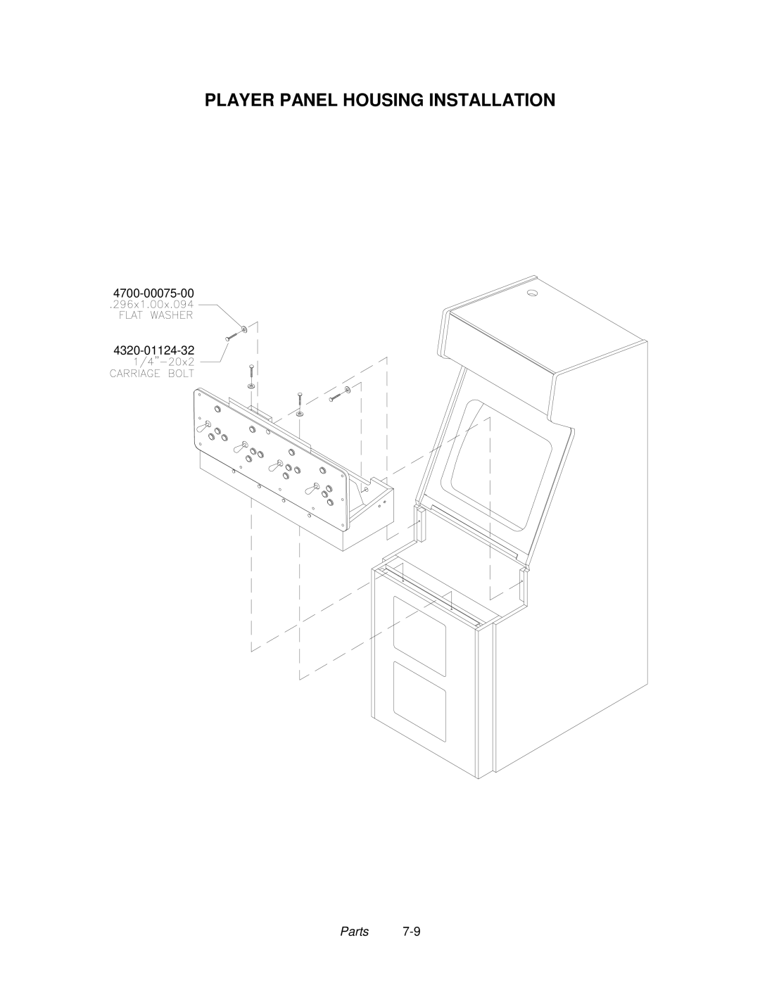 Midway 4-Player 25" Dedicated Video Game manual Player Panel Housing Installation 