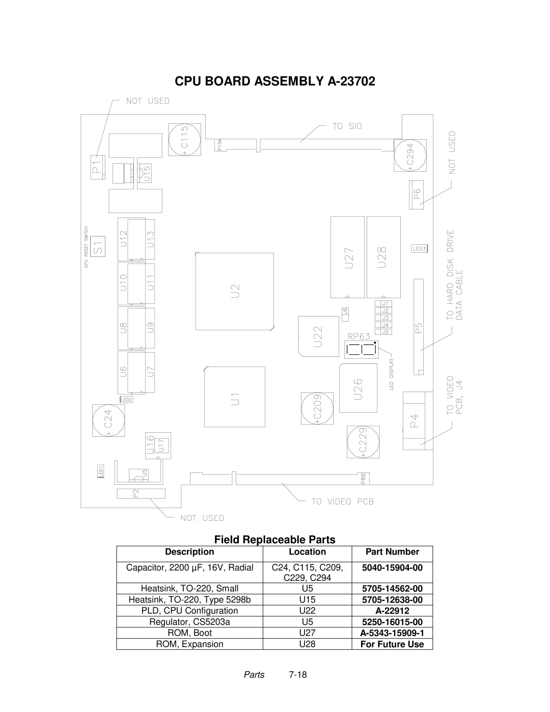 Midway 4-Player 25" Dedicated Video Game manual CPU Board Assembly A-23702 