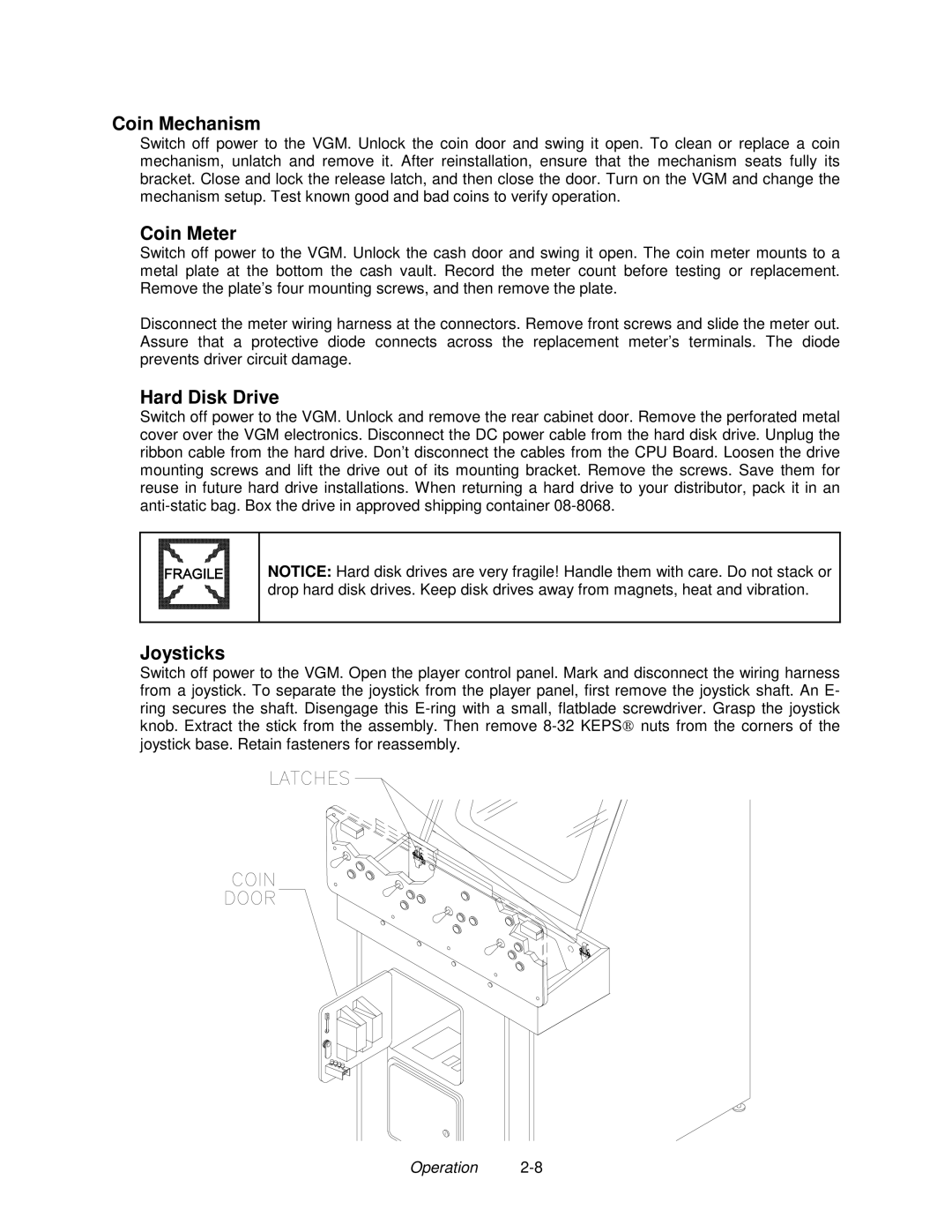 Midway 4-Player 25" Dedicated Video Game manual Coin Mechanism 