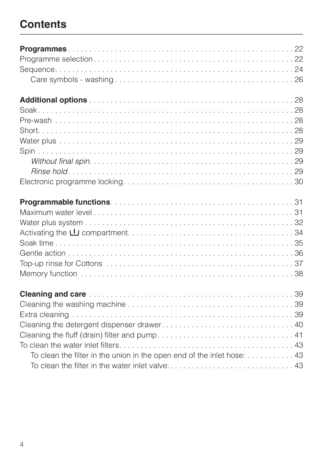 Miele 05 536 980 operating instructions Contents 