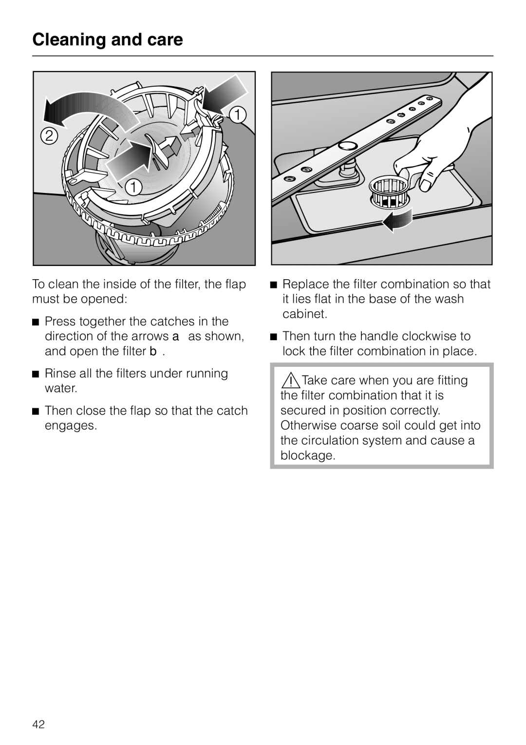 Miele 06 702 810 manual Cleaning and care 