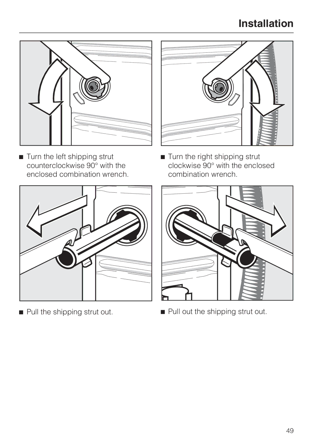 Miele 07 509 320 operating instructions Installation 