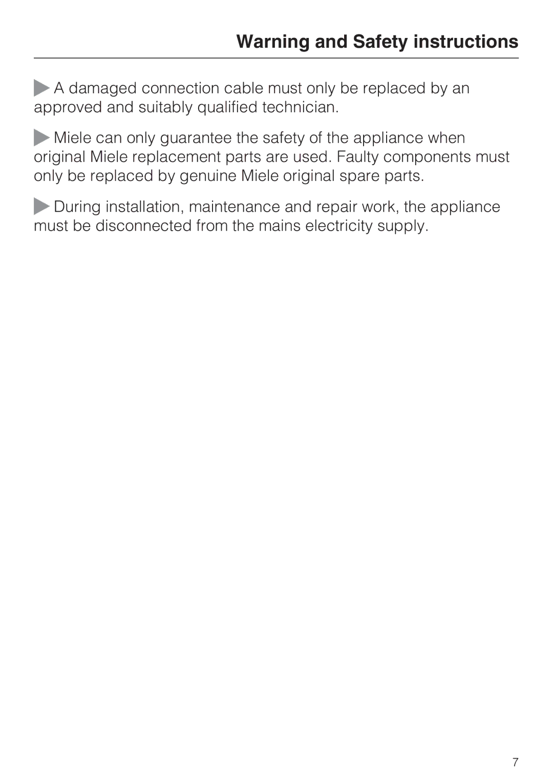 Miele 09 730 840 installation instructions 