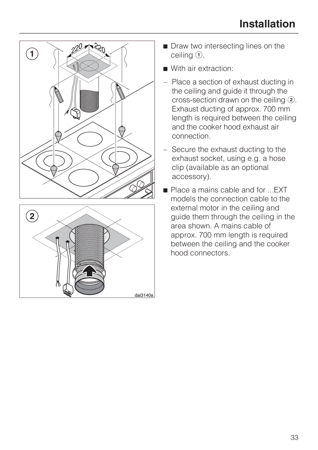 Miele 09 733 840 installation instructions Installation 