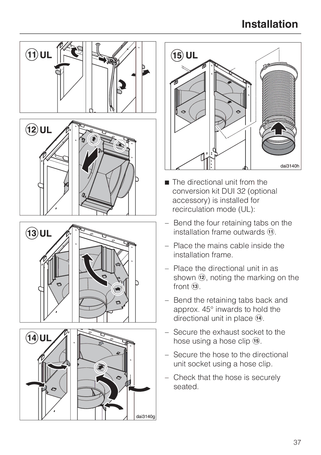 Miele 09 733 840 installation instructions Installation 