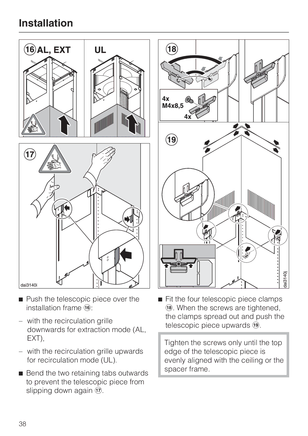 Miele 09 733 840 installation instructions Installation 