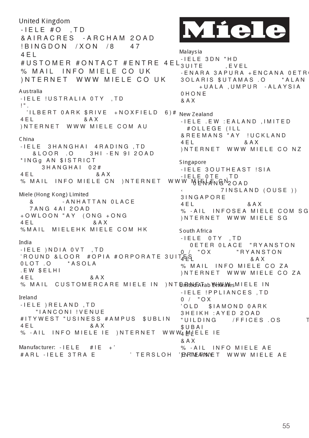 Miele 09 733 840 installation instructions 8QLWHG.LQJGRP 