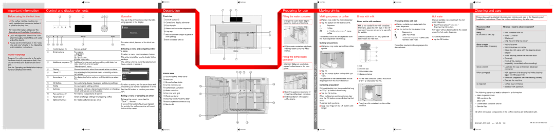 Miele 09 741 530 quick start Control and Display Elements, Guide to the Machine / Preparing for USE, Making 