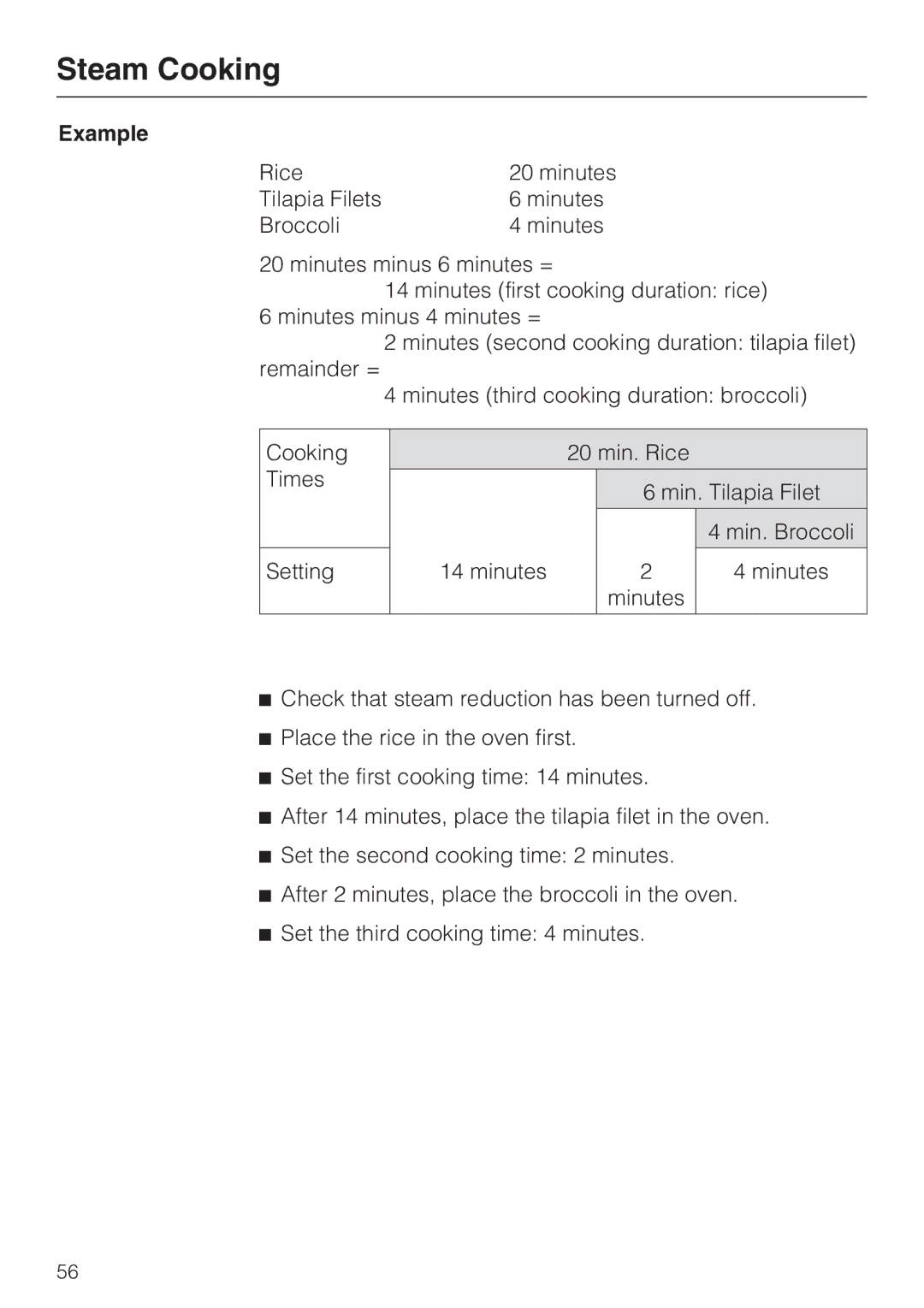 Miele 09 800 830 installation instructions Example 