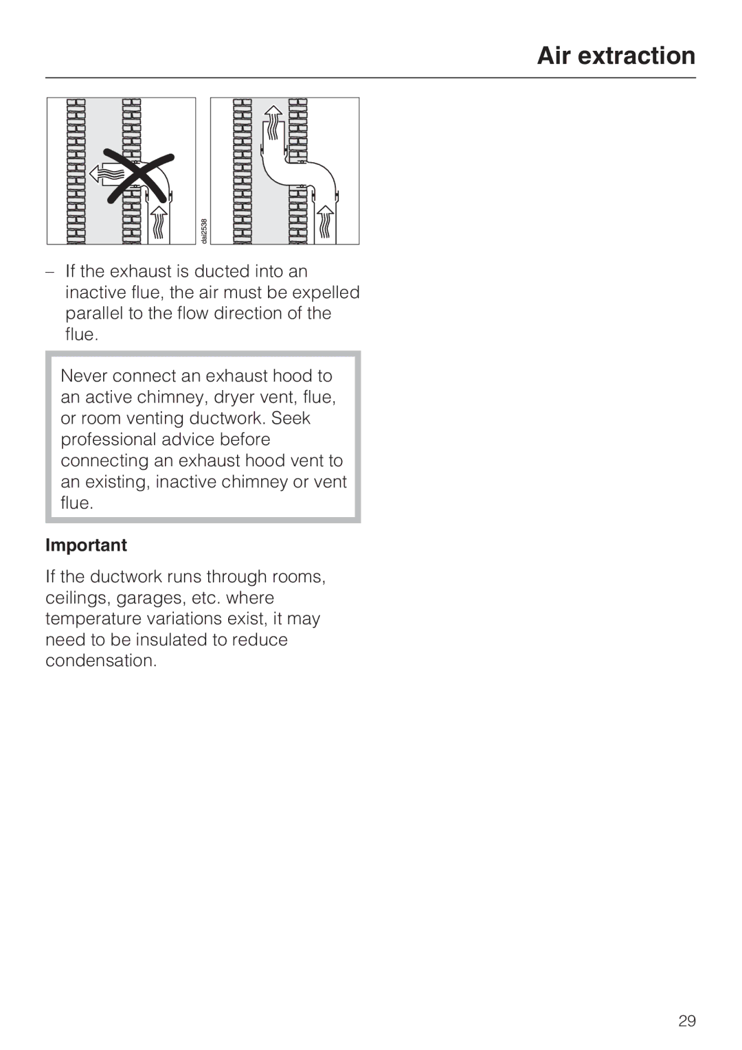 Miele 09 824 260 installation instructions Air extraction 