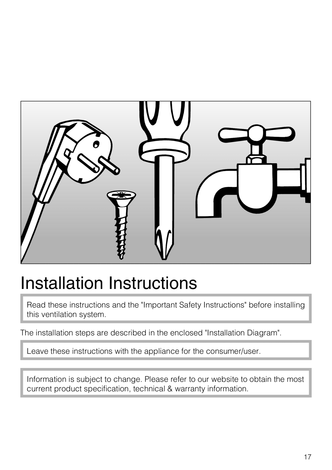 Miele 09 824 260 installation instructions Installation Instructions 