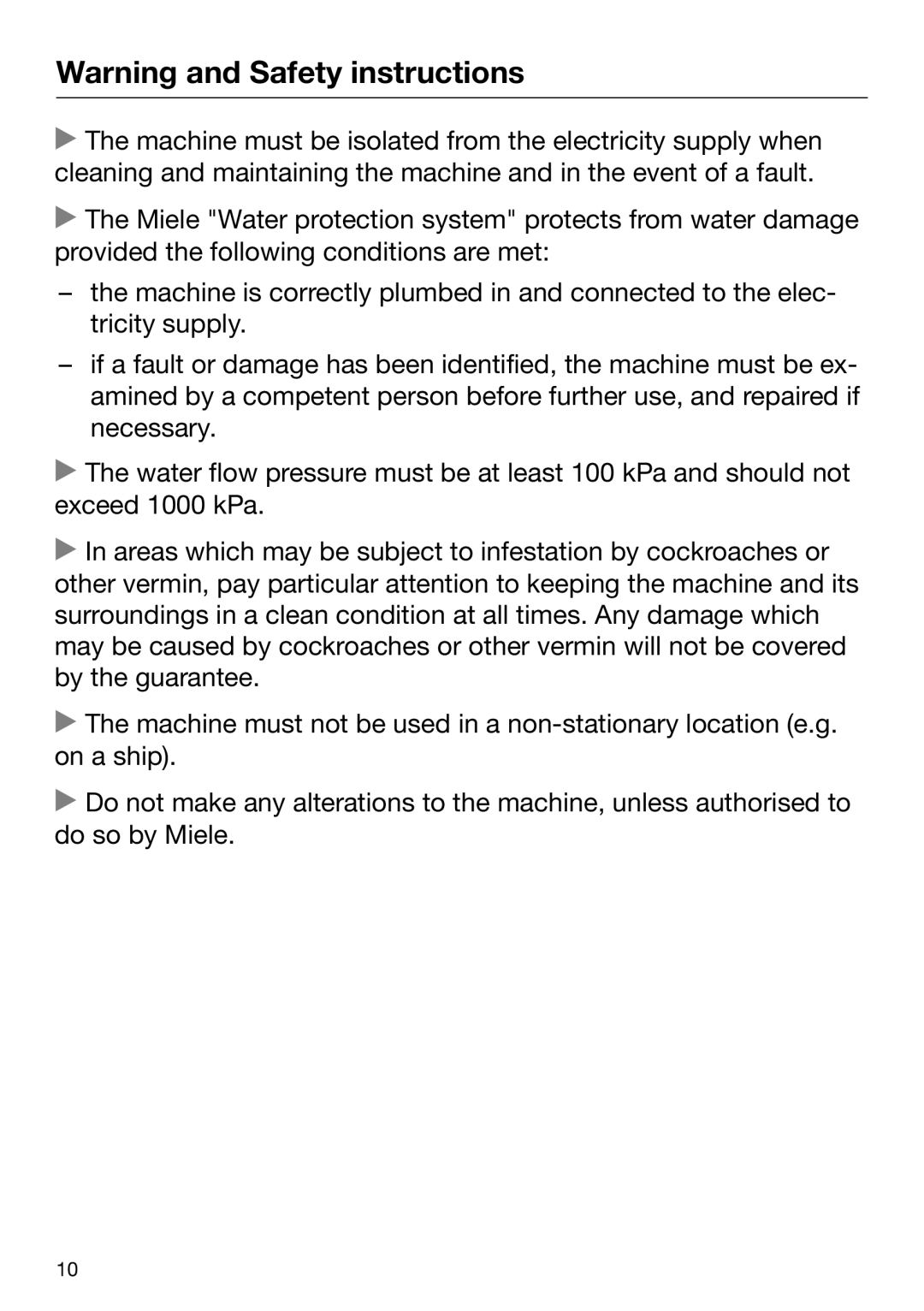 Miele 09 844 920 operating instructions 