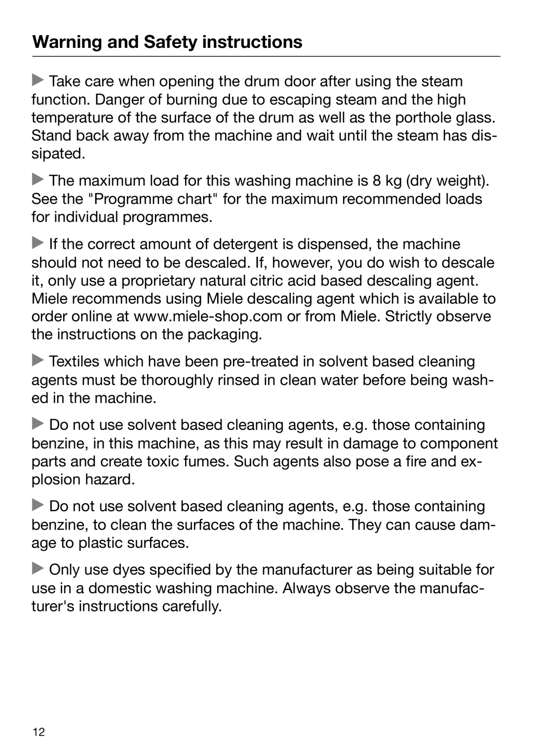 Miele 09 844 920 operating instructions 