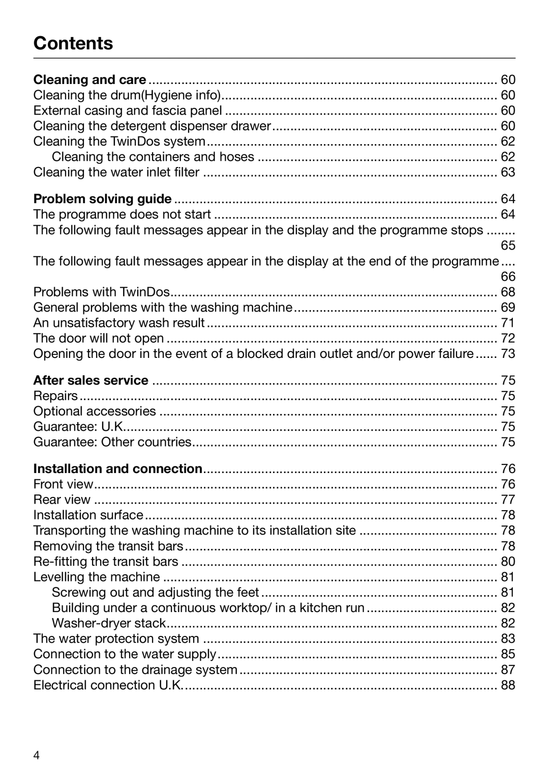 Miele 09 844 920 operating instructions Cleaning the containers and hoses 