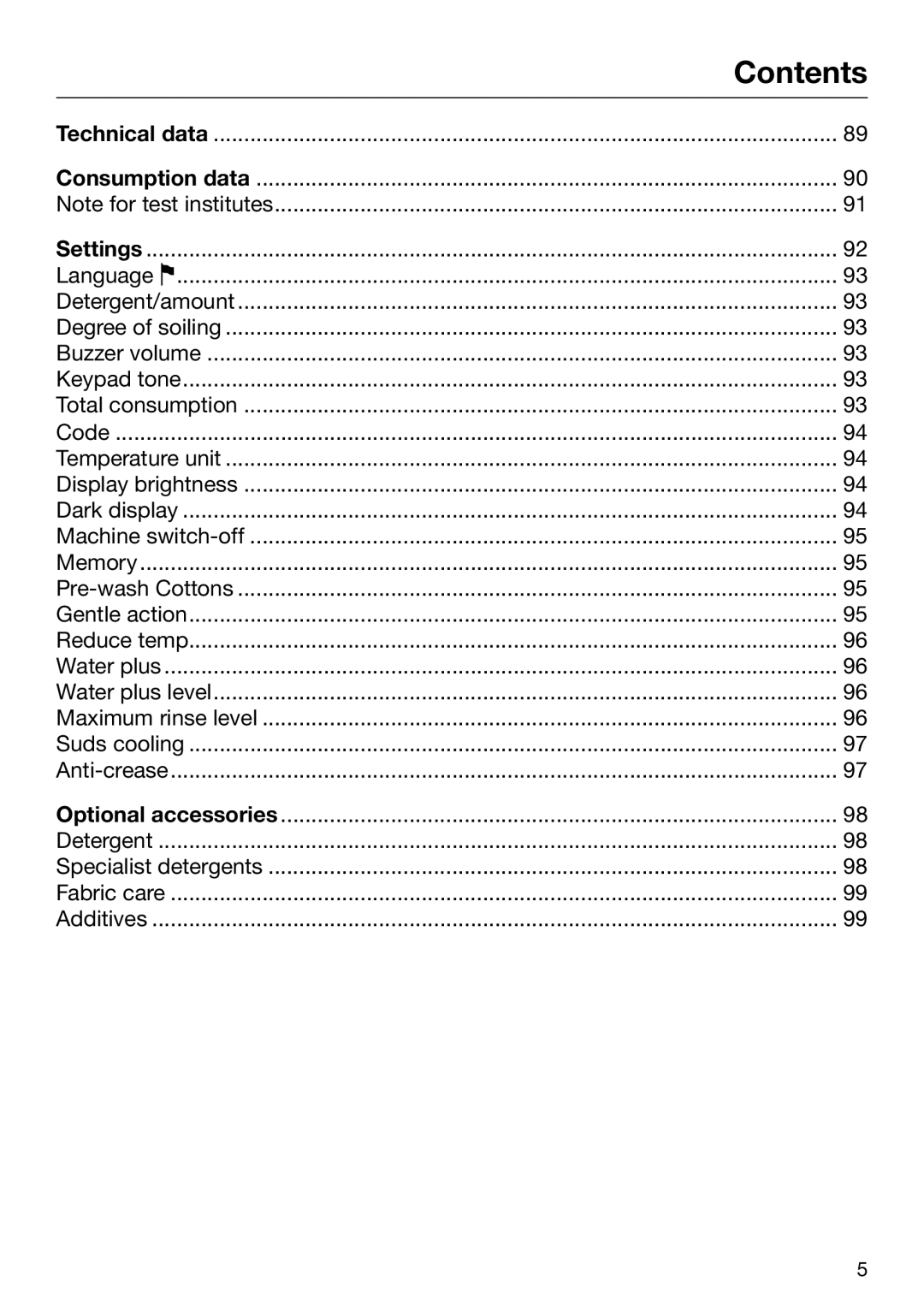 Miele 09 844 920 operating instructions Contents 