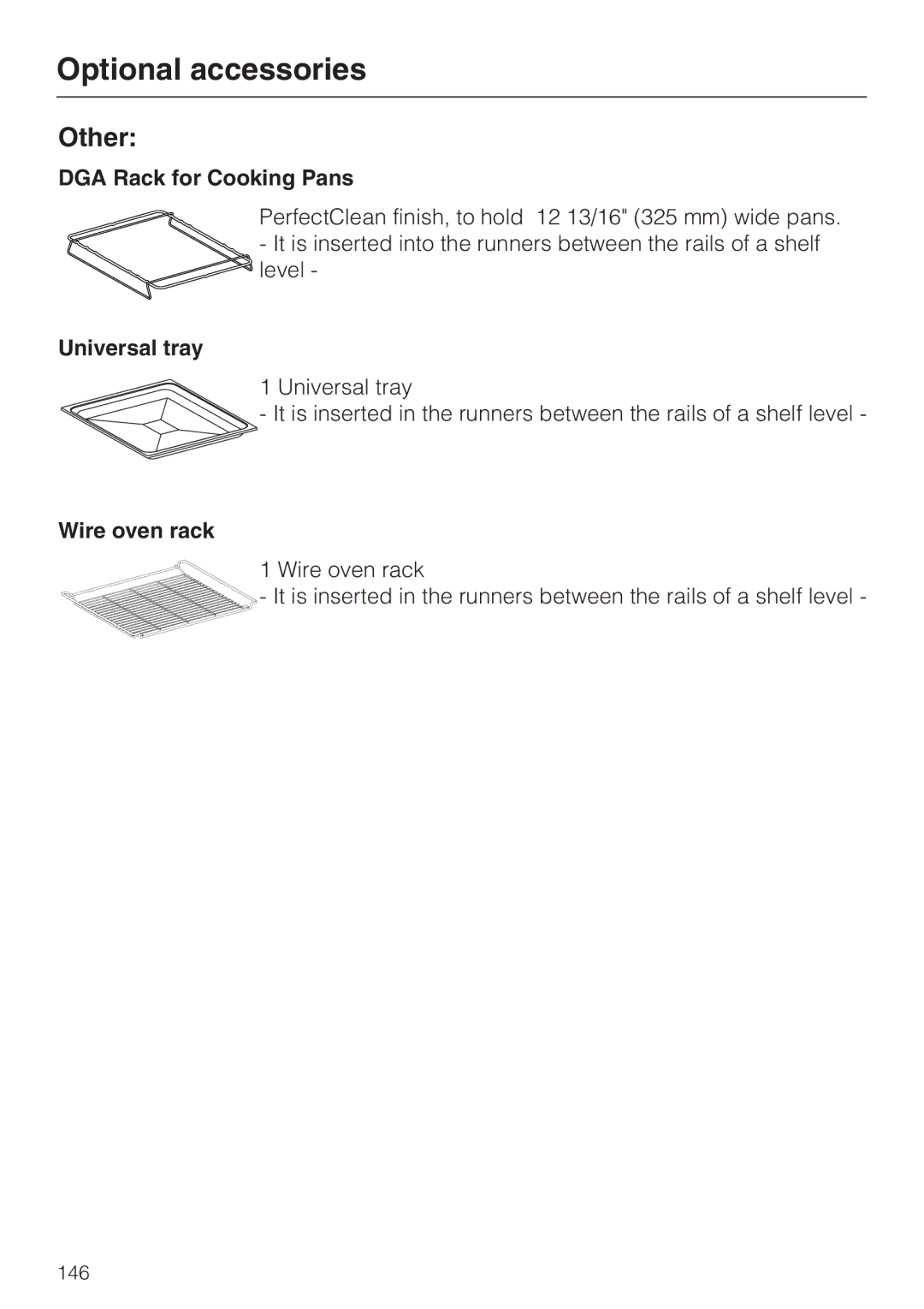 Miele 09 855 050 installation instructions Other, DGA Rack for Cooking Pans 