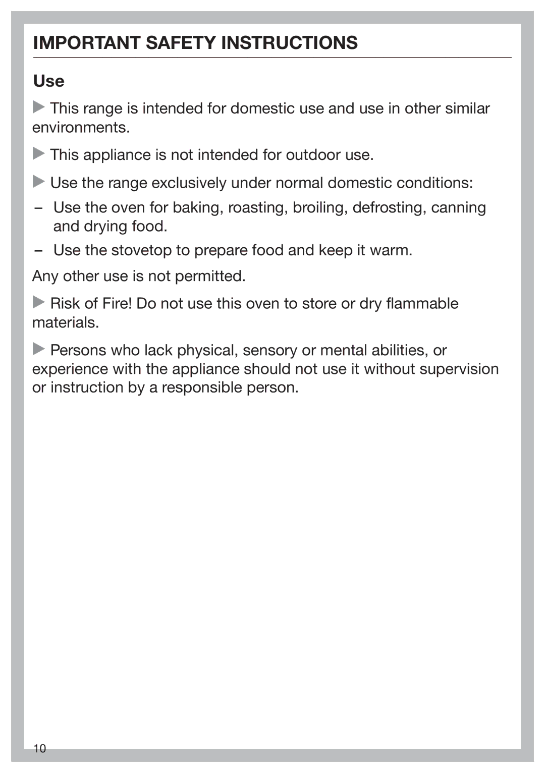 Miele 09 898 020 operating instructions Use 