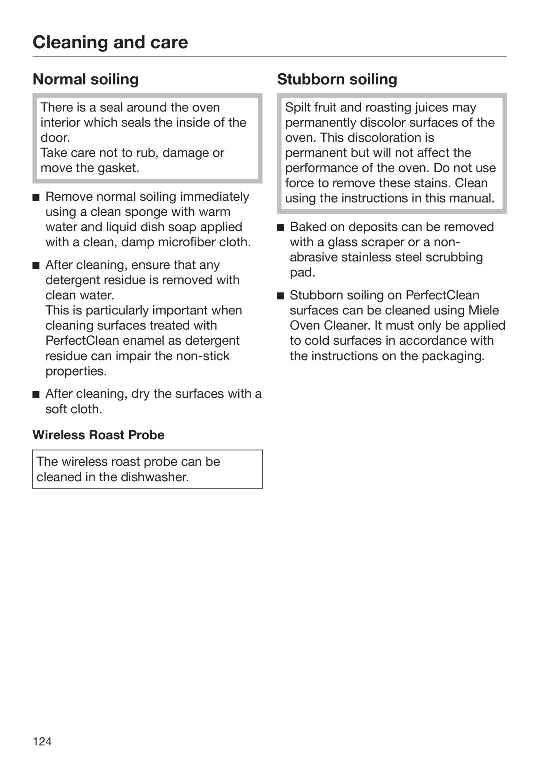 Miele 09 898 020 operating instructions Normal soiling, Wireless Roast Probe 