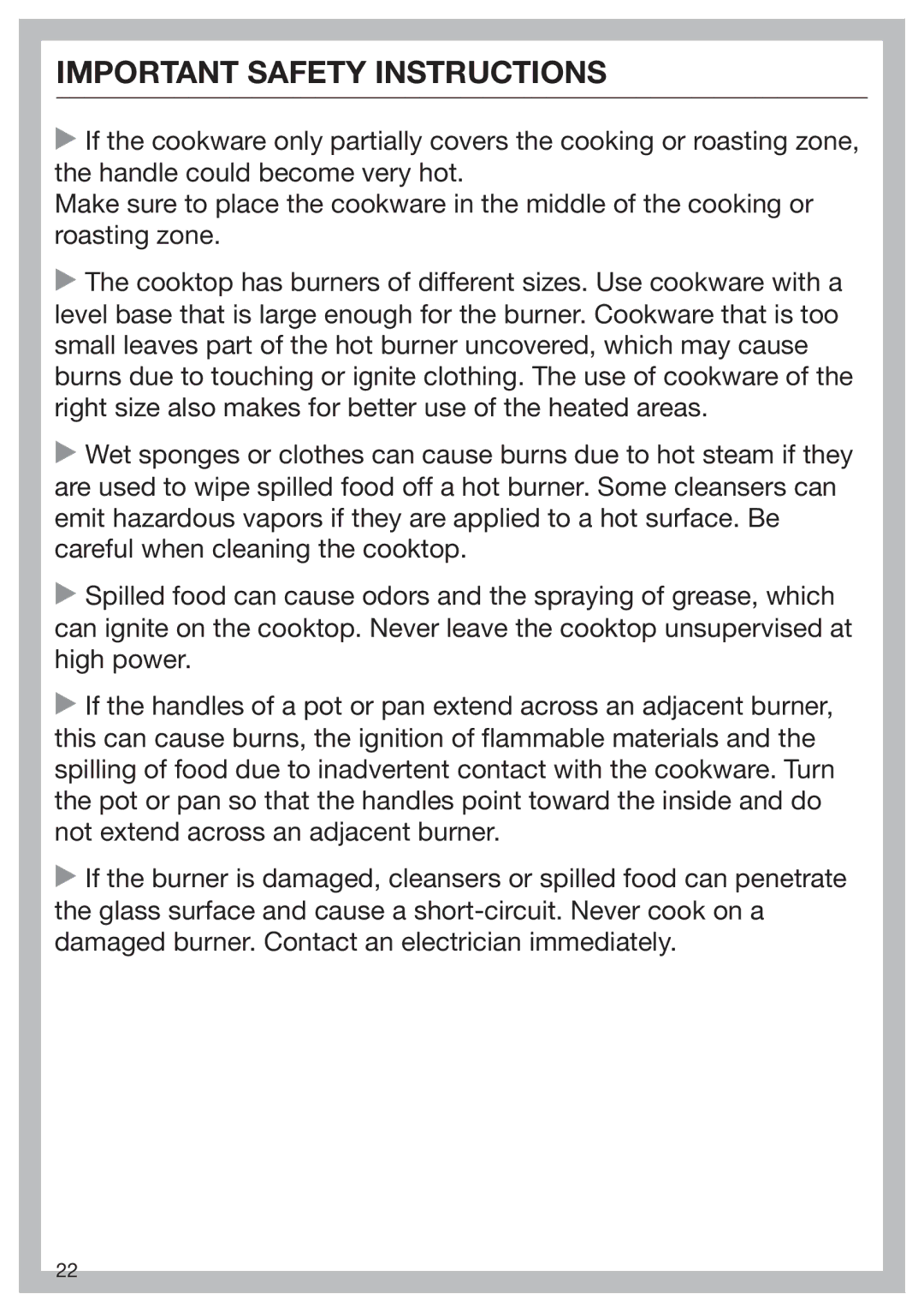 Miele 09 898 020 operating instructions Important Safety Instructions 