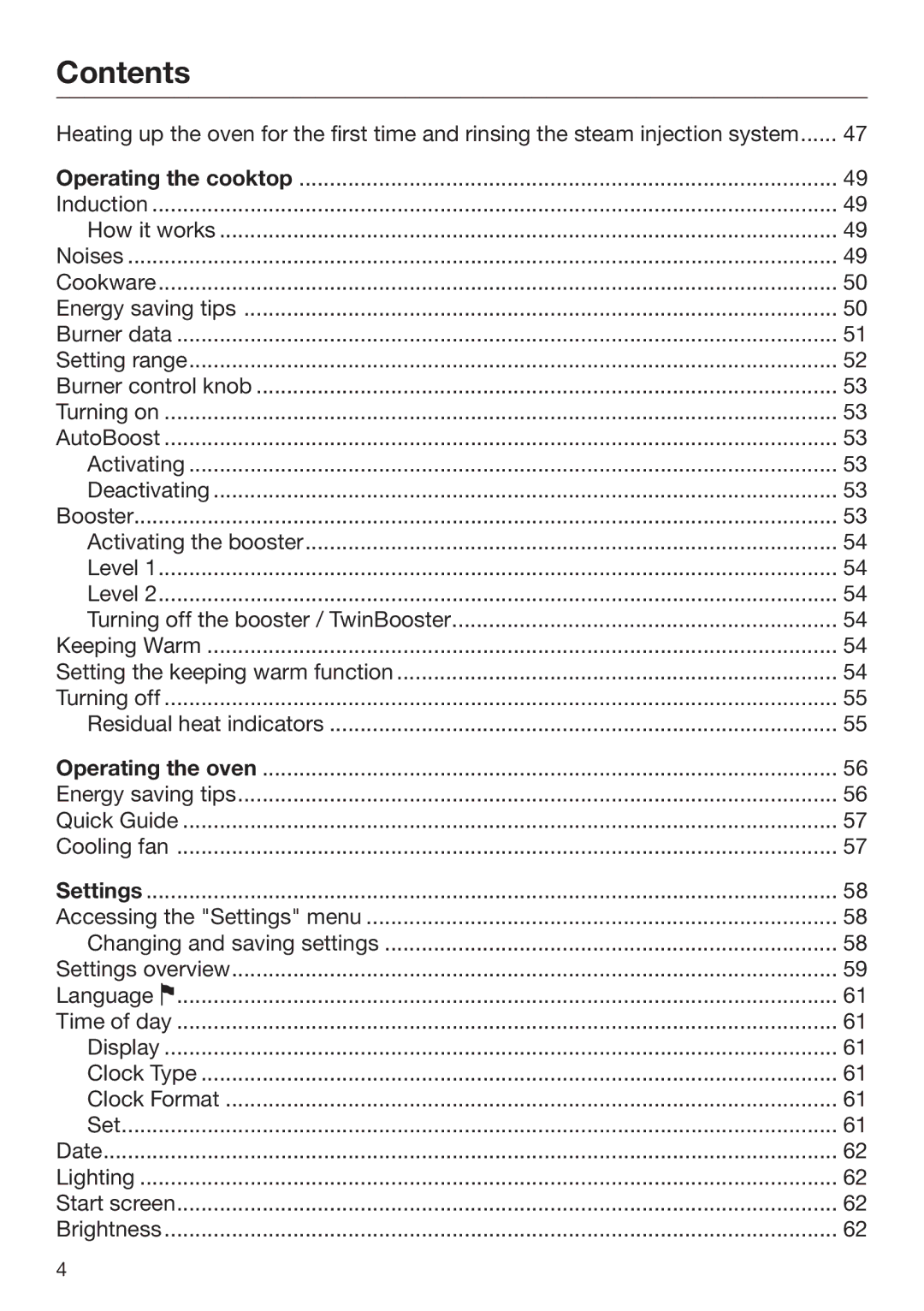 Miele 09 898 020 operating instructions Activating the booster 