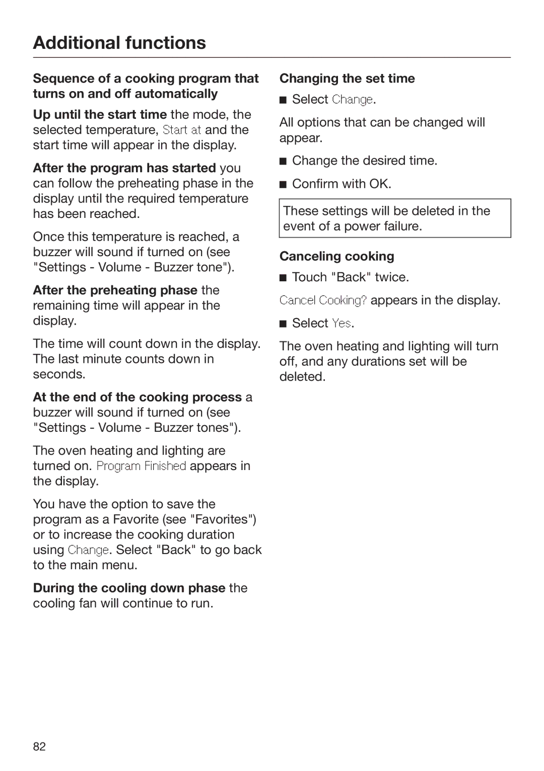 Miele 09 898 020 operating instructions Canceling cooking 