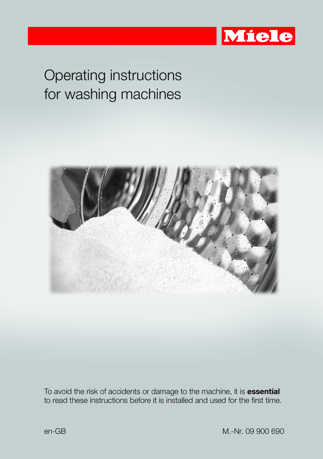 Miele 09 900 690 operating instructions Operating instructions for washing machines 